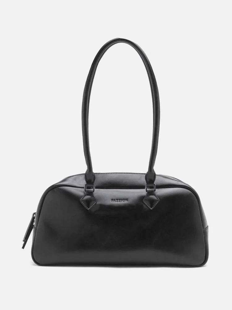 PAZZION, Joie Elongated Handle Shoulder Bag, Black