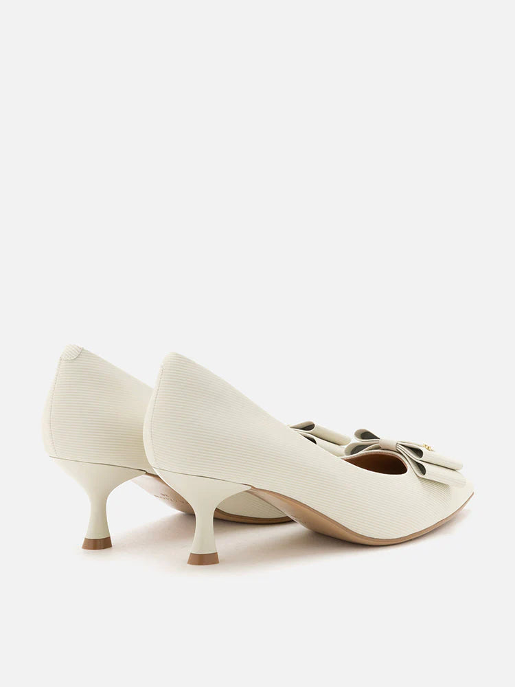 PAZZION, Jream Twin Bow Heels, Beige