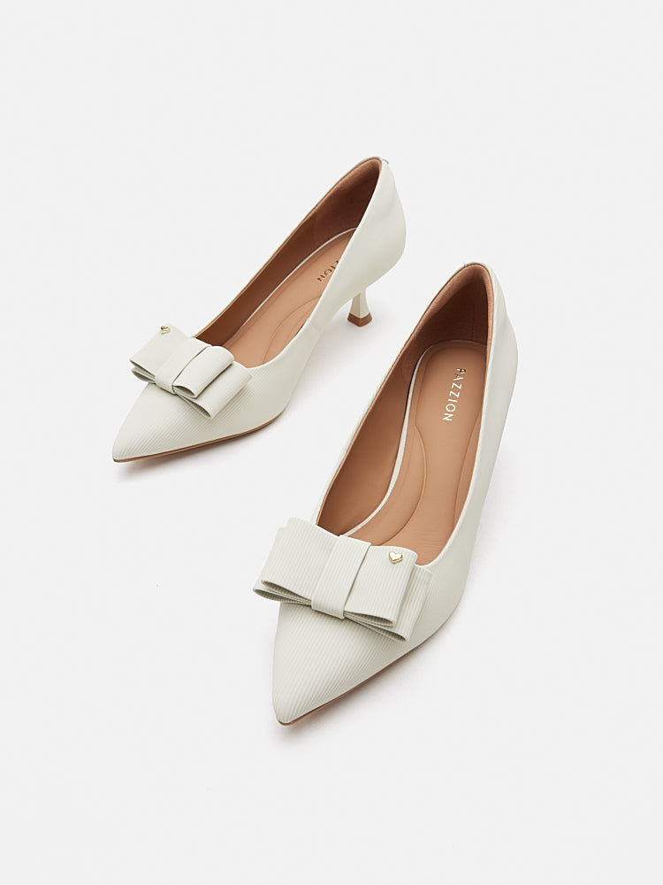 PAZZION, Jream Twin Bow Heels, Beige