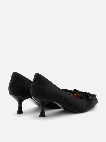 PAZZION, Jream Twin Bow Heels, Black