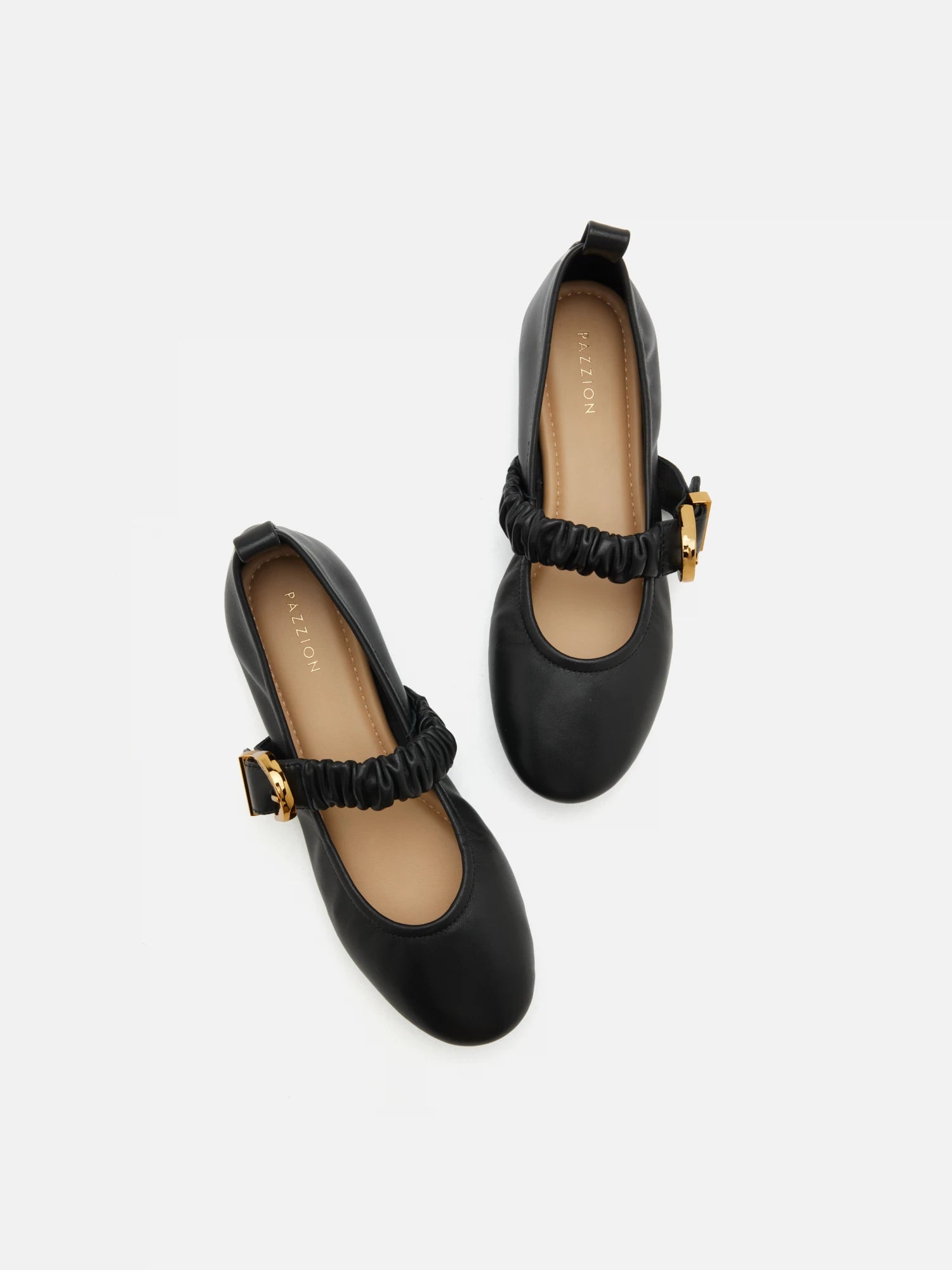 PAZZION, Judith Ruched Strap Maryjanes, Black