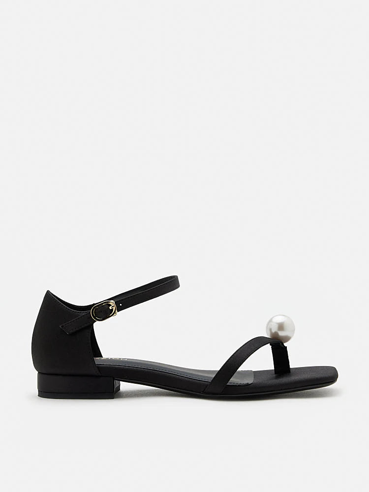 PAZZION, Kailyn Pearl Sandals, Black