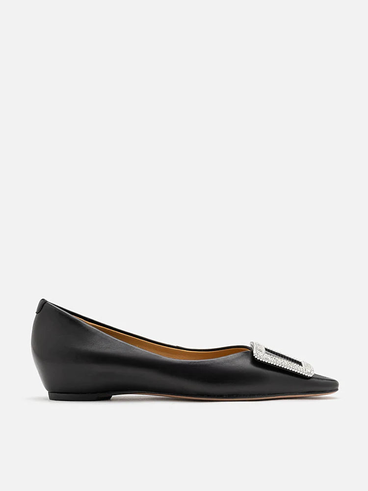 PAZZION, Kamila Covered Flats, Black