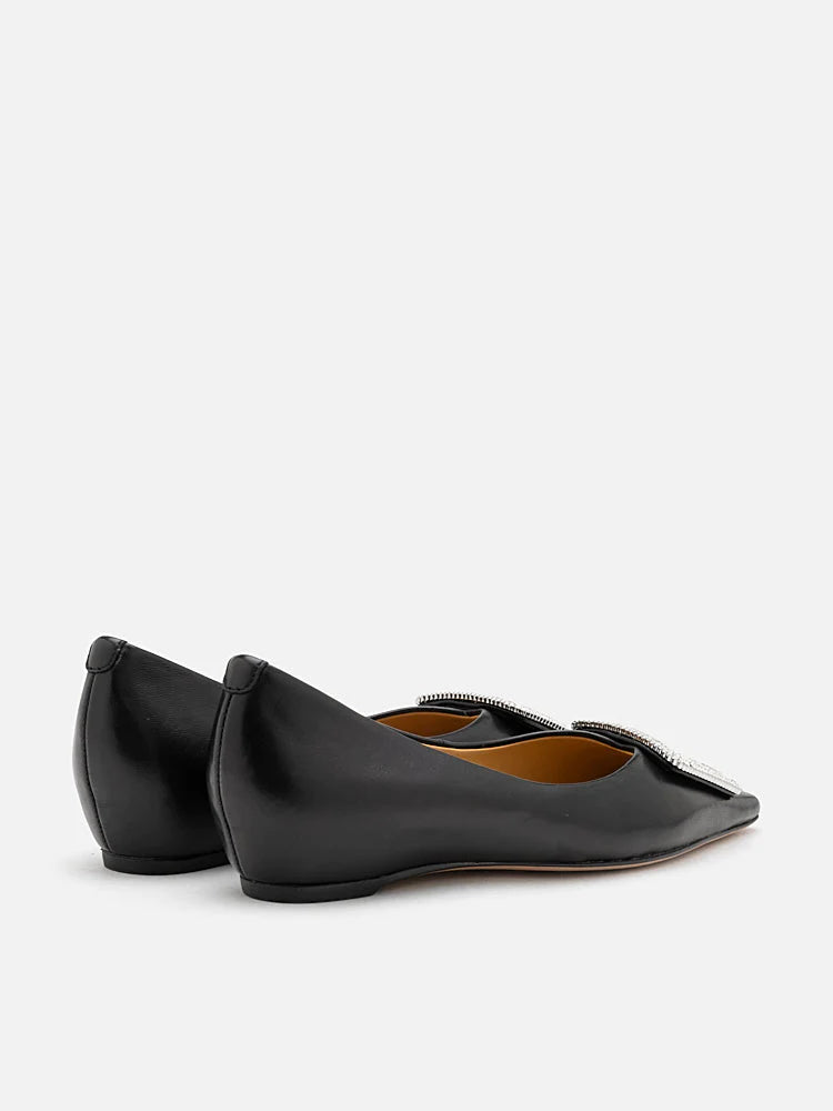 PAZZION, Kamila Covered Flats, Black