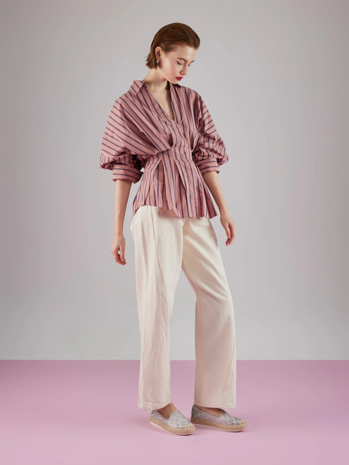 PAZZION, Karivyn Crystal Embroidered Espadrilles, Grey