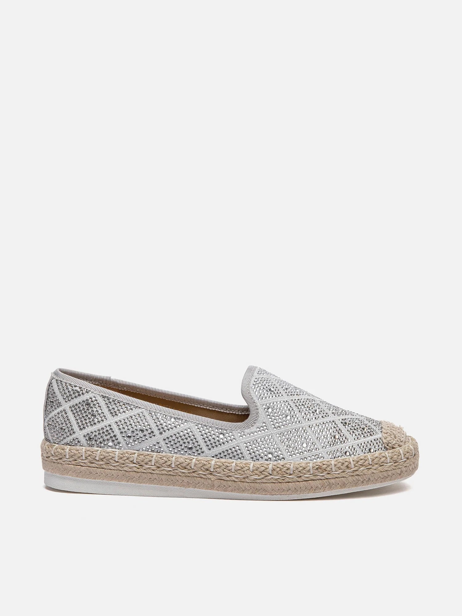 PAZZION, Karivyn Crystal Embroidered Espadrilles, Grey