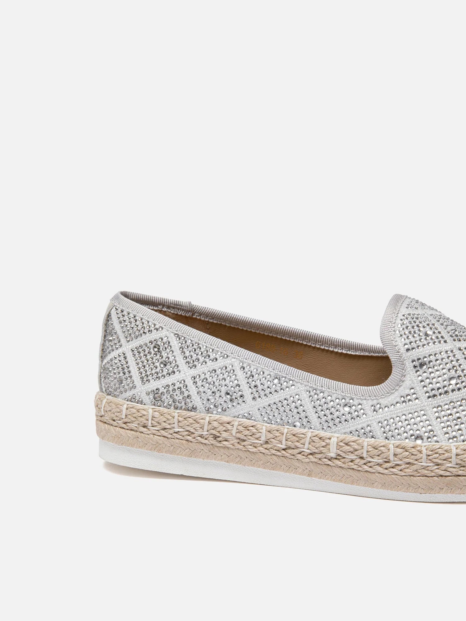 PAZZION, Karivyn Crystal Embroidered Espadrilles, Grey