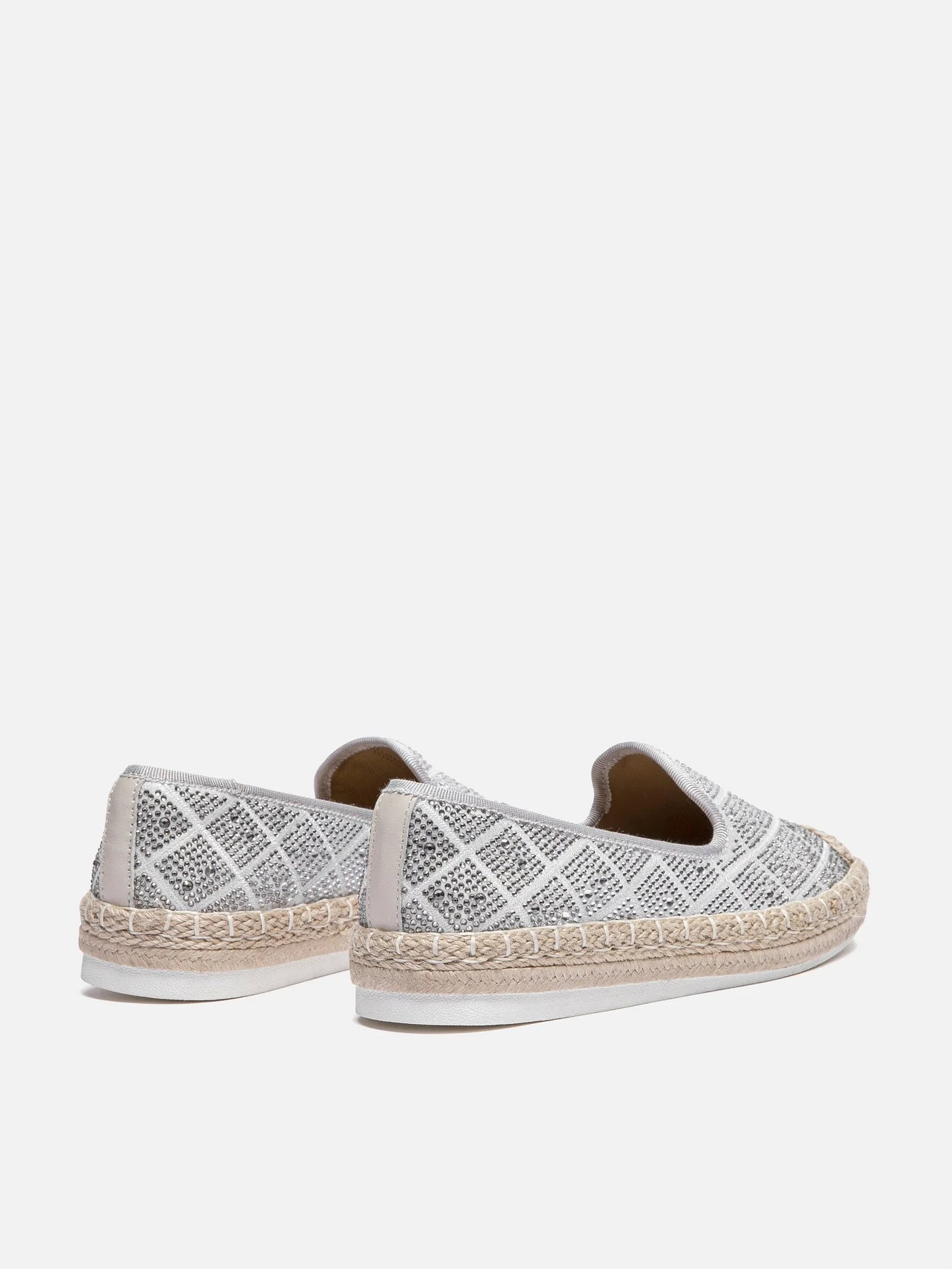 PAZZION, Karivyn Crystal Embroidered Espadrilles, Grey