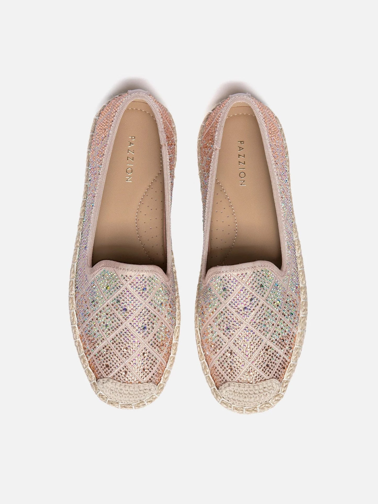 PAZZION, Karivyn Crystal Embroidered Espadrilles, Pink