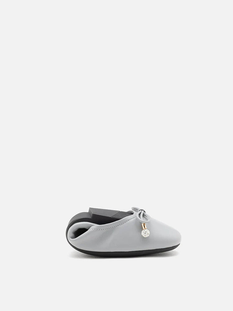 PAZZION, Karla Bow Foldable Flats, Grey
