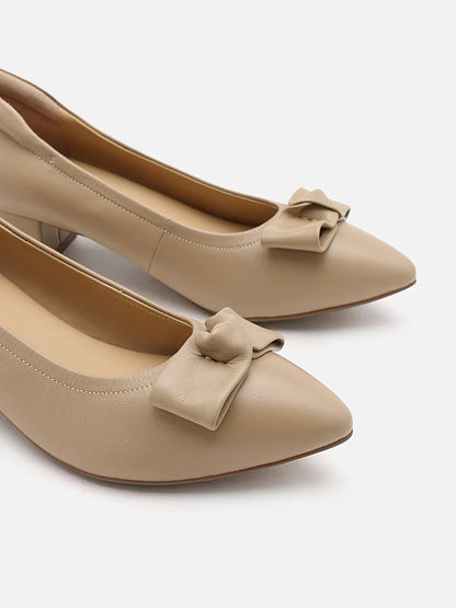 PAZZION, Karolina Bow Heels, Almond