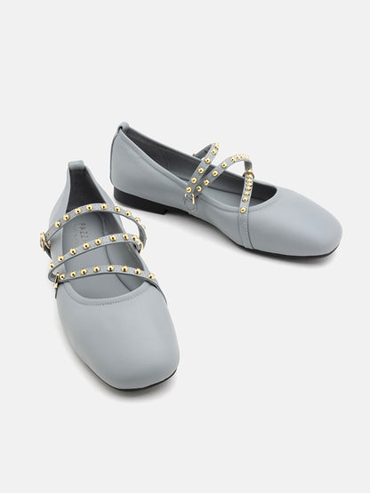 PAZZION, Kassandra Strappy Ballet Flats, Blue