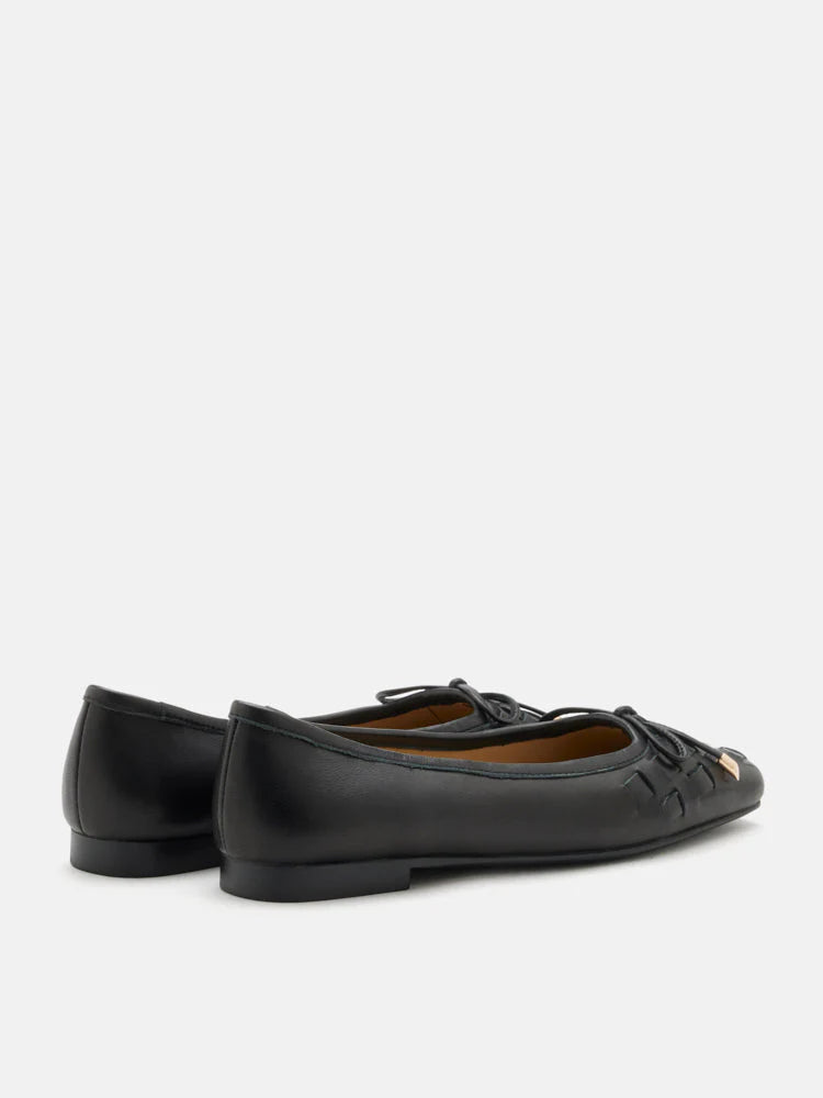 PAZZION, Katelyn Woven Bow Flats, Black