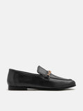 PAZZION, Lany Gold Chained Leather Loafers, Black