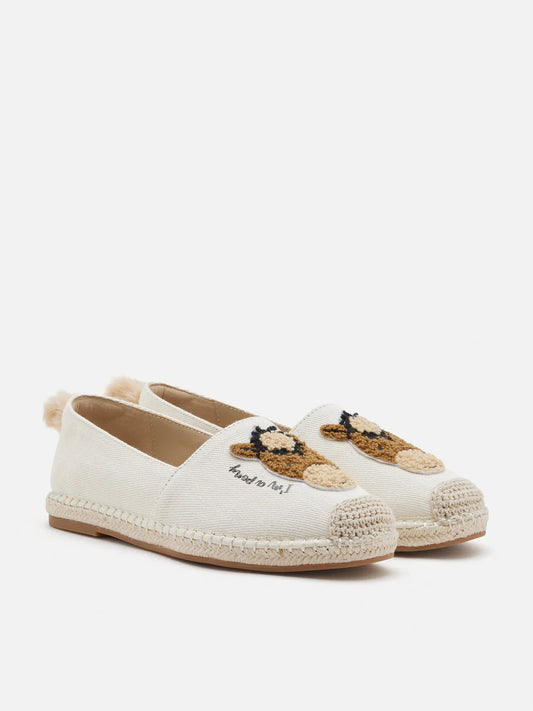 PAZZION, Larisse Horse Motif Espadrilles, Beige