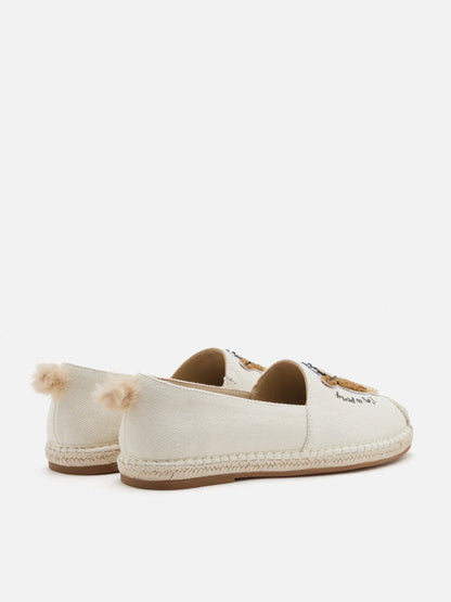 PAZZION, Larisse Horse Motif Espadrilles, Beige
