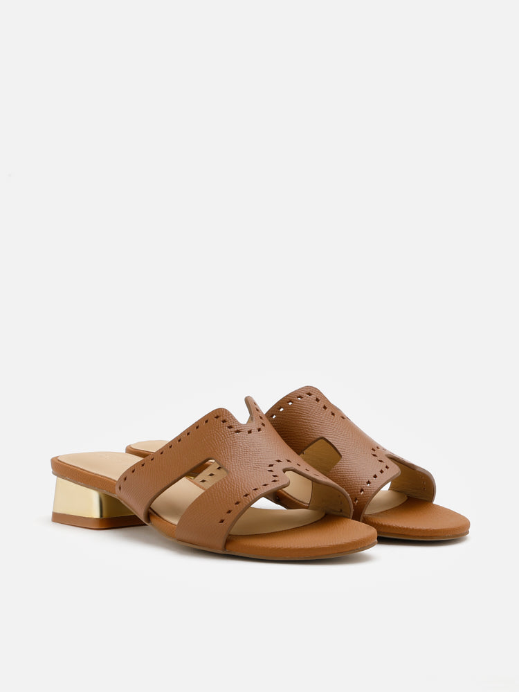 PAZZION, Leanne Caged Sandal Heels, Brown
