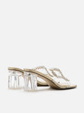 PAZZION, Lexi Iridescent Sandal Heels, Gold