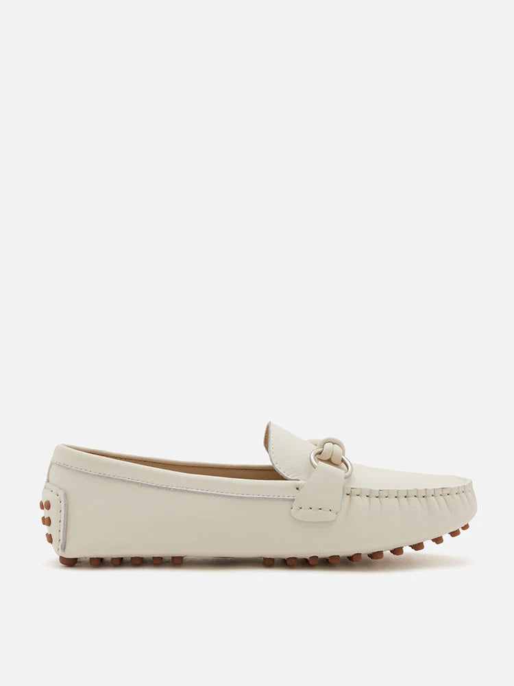 PAZZION, Lica Tie Buckle Moccasin, Beige