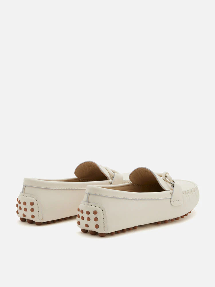 PAZZION, Lica Tie Buckle Moccasin, Beige