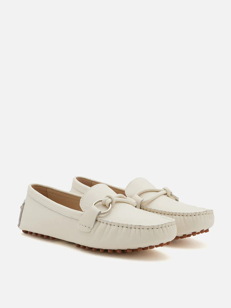 PAZZION, Lica Tie Buckle Moccasin, Beige