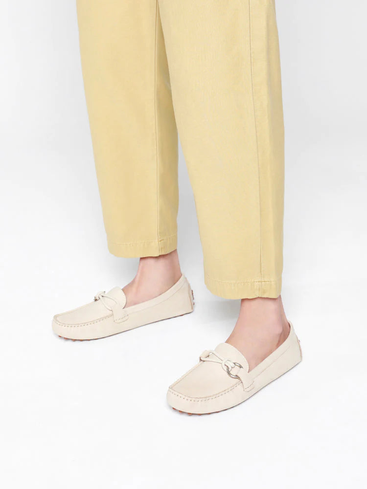 PAZZION, Lica Tie Buckle Moccasin, Beige