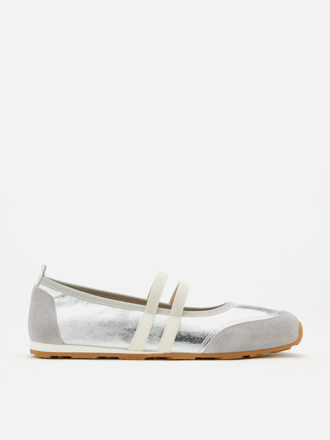 PAZZION, Liravelle Double-Strap Suede Mary Janes, Silver