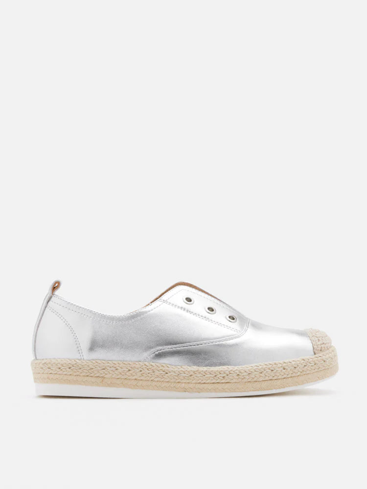 PAZZION, Liz Unlaced Slip-On Espadrilles, Silver