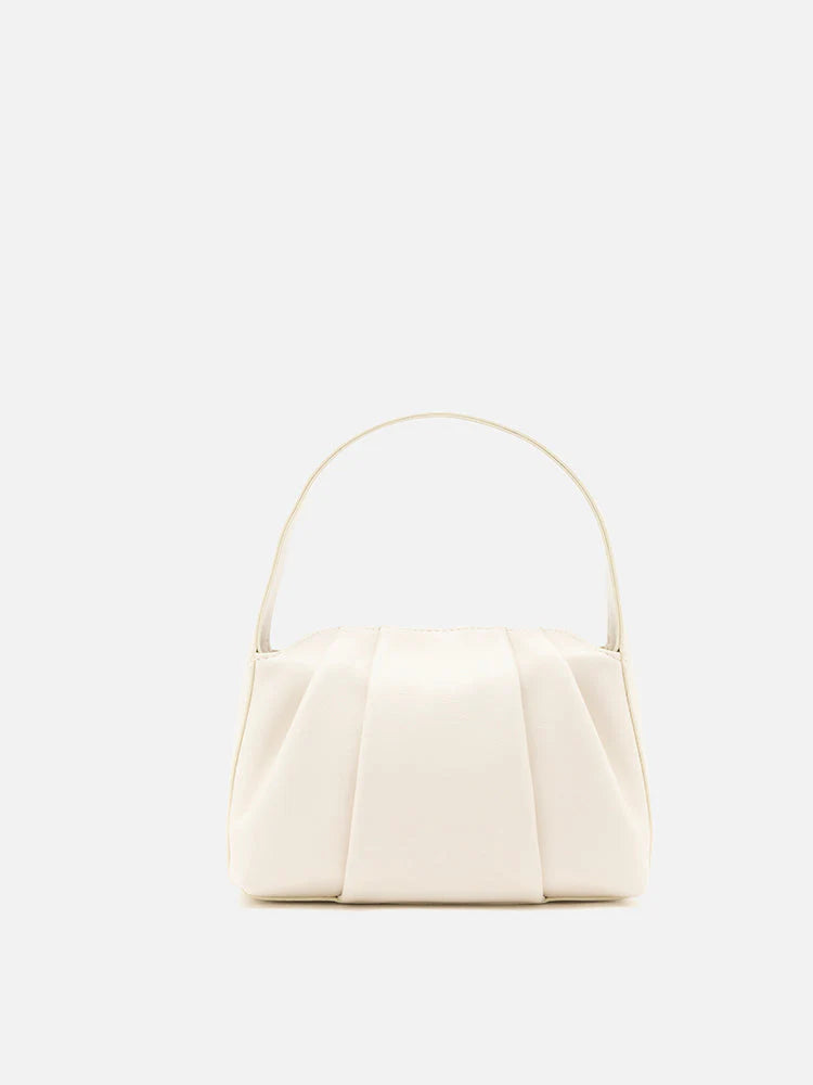 PAZZION, Lottie Pleated Bag, Beige