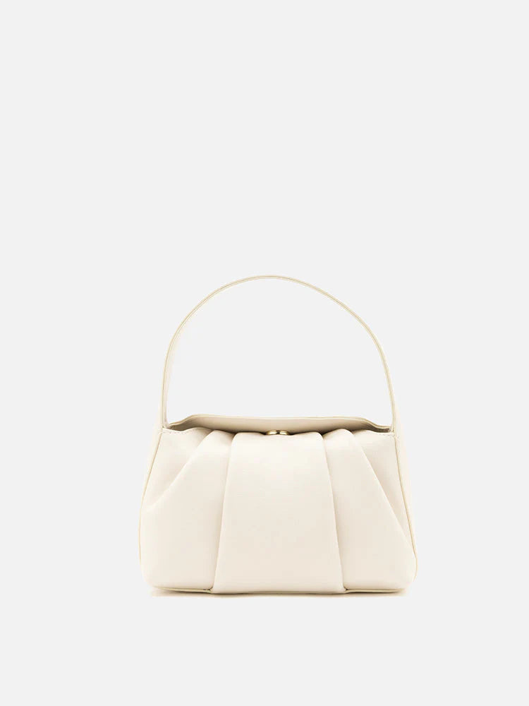 PAZZION, Lottie Pleated Bag, Beige