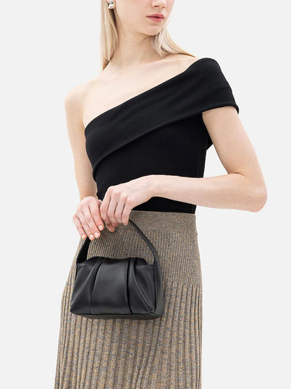 PAZZION, Lottie Pleated Bag, Black