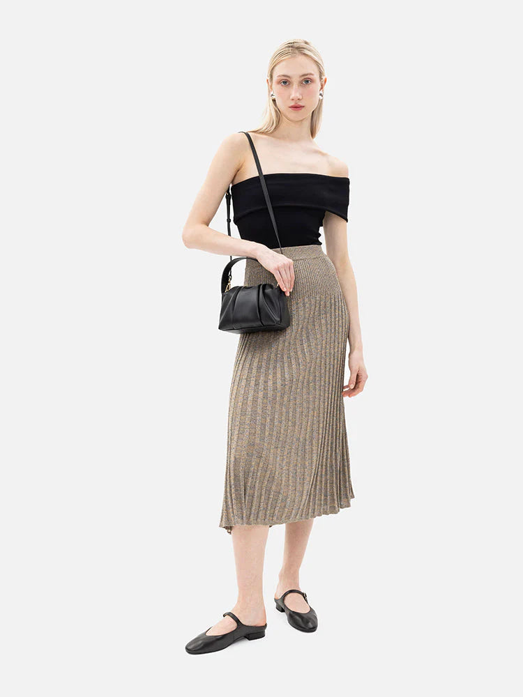 PAZZION, Lottie Pleated Bag, Black