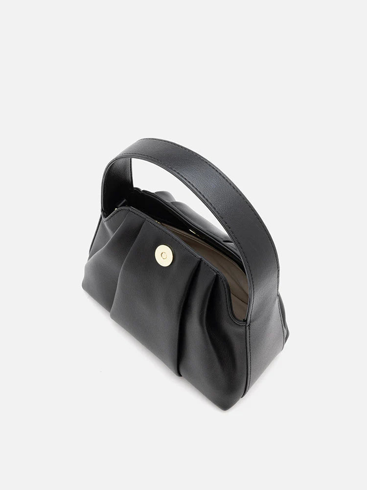 PAZZION, Lottie Pleated Bag, Black