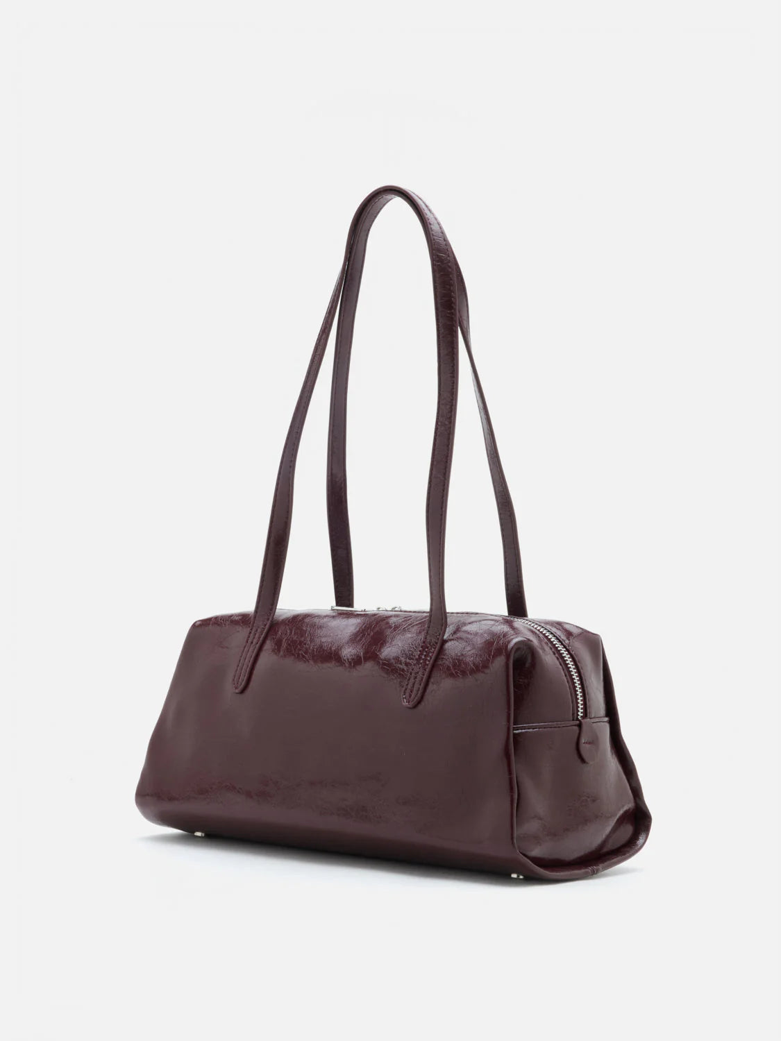 PAZZION, Louella Crinkled Elongated Handle Bag, Wine