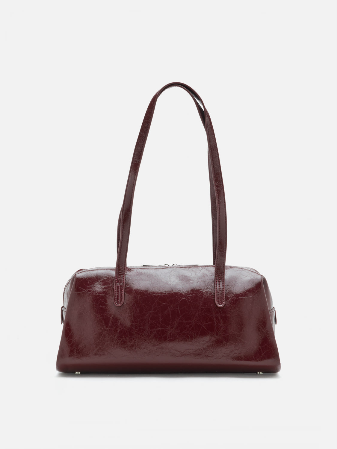 PAZZION, Louella Crinkled Elongated Handle Bag, Wine