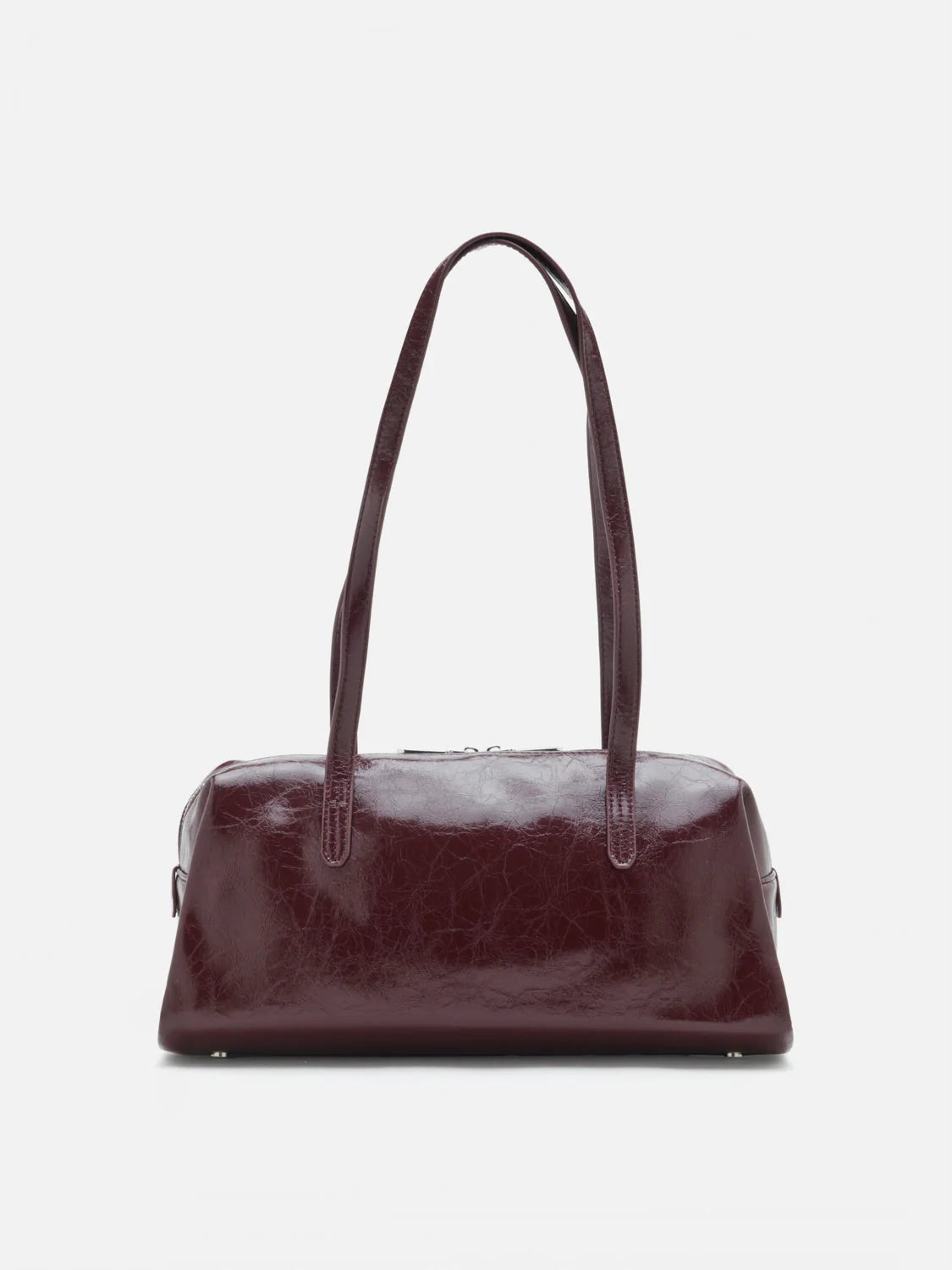 PAZZION, Louella Crinkled Elongated Handle Bag, Wine