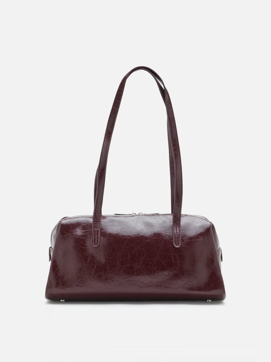 PAZZION, Louella Crinkled Elongated Handle Bag, Wine