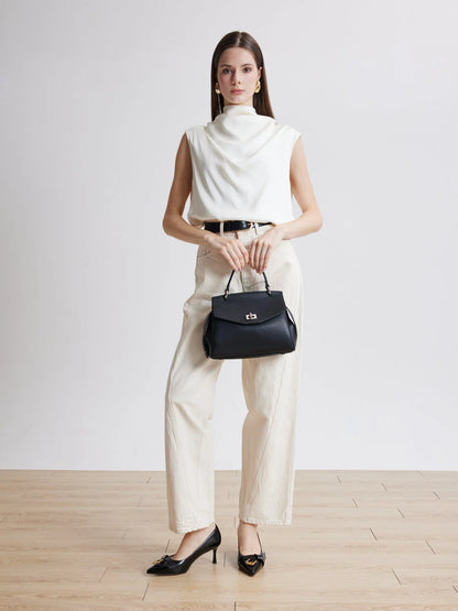 PAZZION, Luca Buckle-Accent Pointed Toe Heels, Black