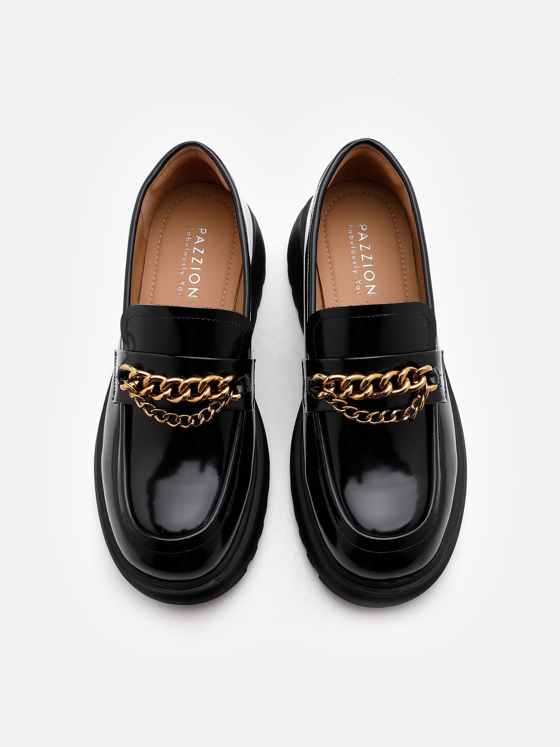 PAZZION, Lucia Platform Loafers, Black