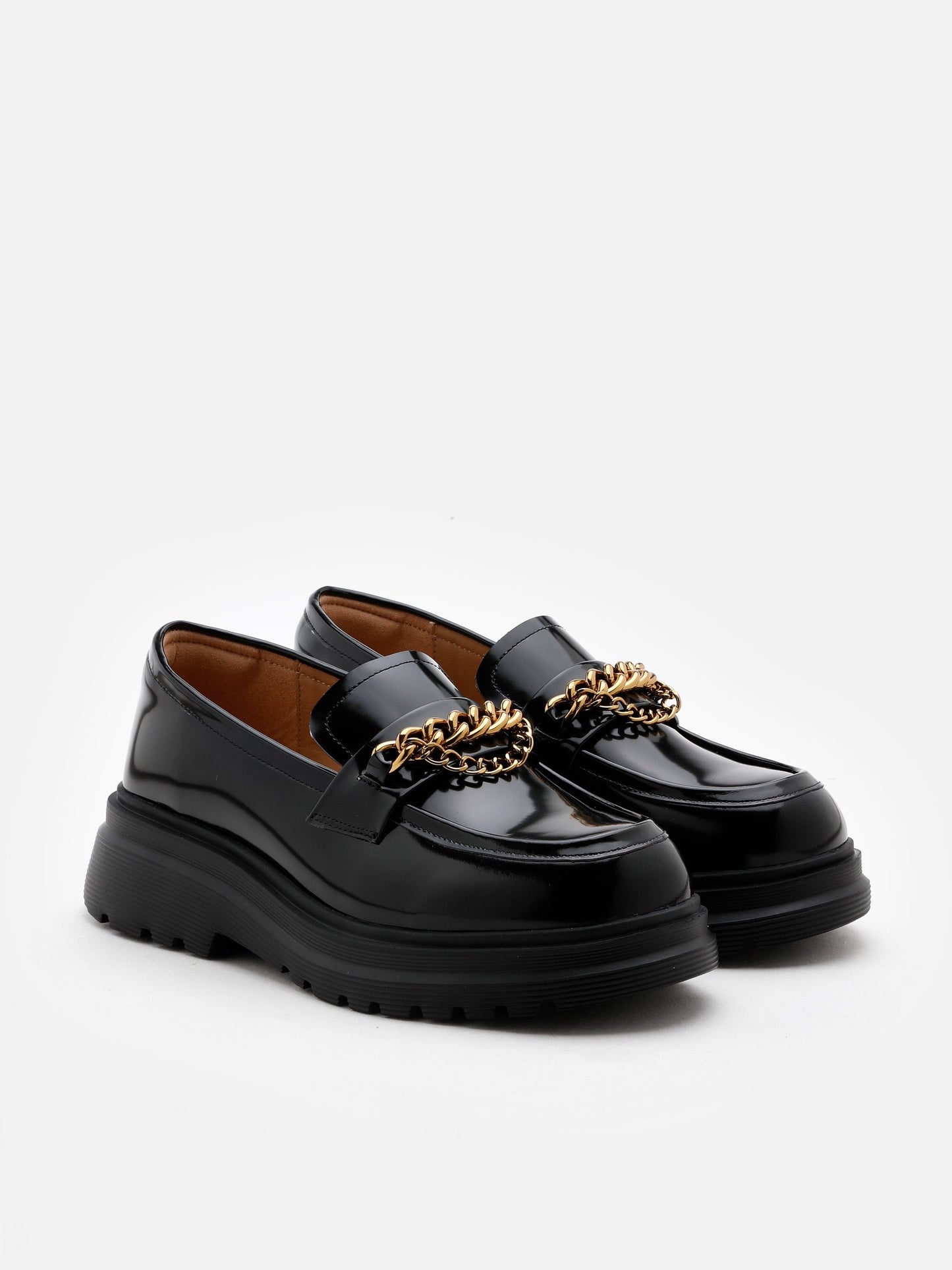 PAZZION, Lucia Platform Loafers, Black