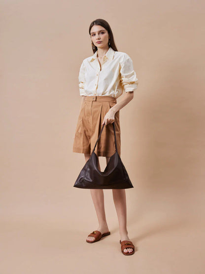 PAZZION, Lucia Slouchy Shoulder Bag, Brown