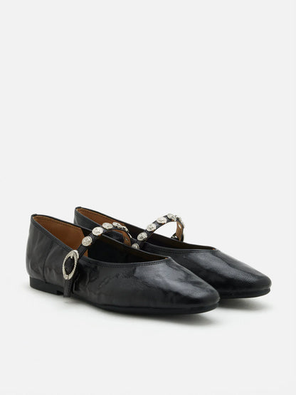PAZZION, Lumi Coin-Studded Mary Janes, Black
