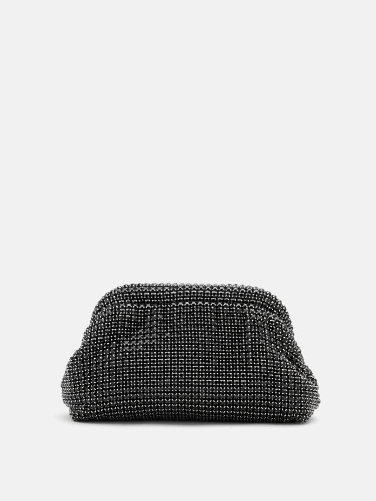 PAZZION, Lumina Diamante Embellished Clutch, Black