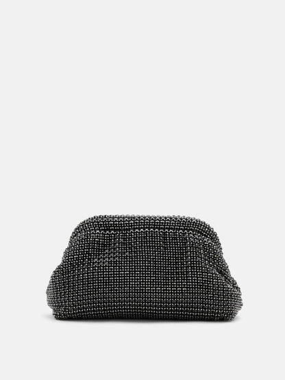 PAZZION, Lumina Diamante Embellished Clutch, Black