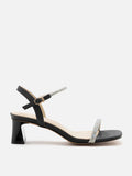 PAZZION, Lyra Ankle Strap Sandals, Black