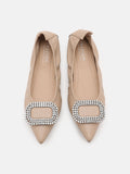 PAZZION, Madison Embellished Pointed Toe Flats, Almond