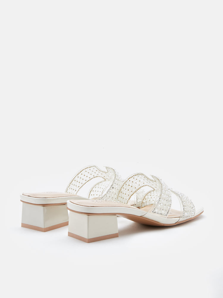 PAZZION, Maeve Crystal Strapped Sandals, Apricot