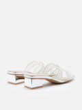 PAZZION, Maeve Crystal Strapped Sandals, Silver