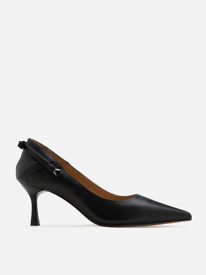 PAZZION, Magdalena Pointed Toe Heels, Black