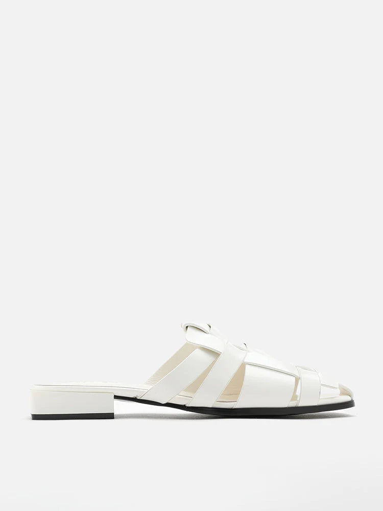 PAZZION, Mardea Woven Flat Mules, White